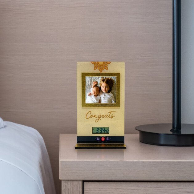 Table Clock Teak Wood