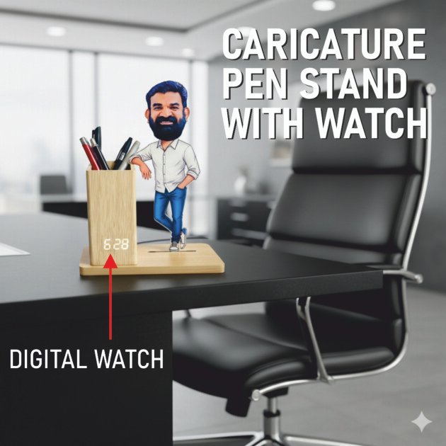 Caricature Standee with Pen Holder